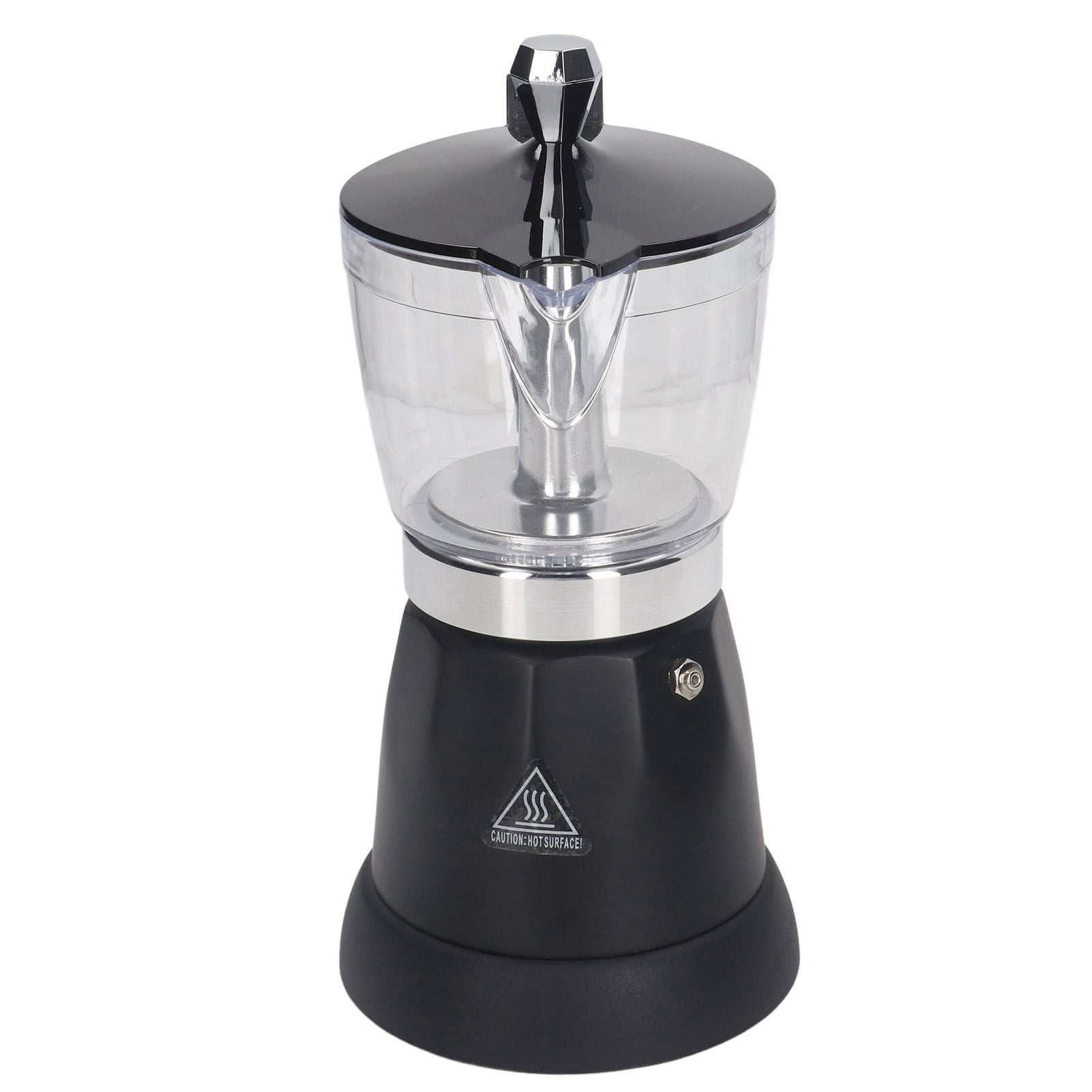 LAZIOEGR 6 Cup 300ML Electric Espresso Maker, Portable Transparent Top Italian Coffee Pot Machine, Aluminum Boiler, 220-240V EU Plug, Ideal for Home Kitchen and Office Use