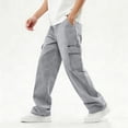 thumbnail image 2 of Kids Jeans for Girls Elastic Flared Pants Full Length Solid Color, 2 of 9