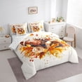 thumbnail image 3 of Homewish 7 Pieces Rugby Sports Comforter Set, Queen - Rose Flower (Maple Leaf), 3 of 7