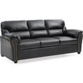 thumbnail image 6 of JERFIT Modern 3-Seat Sofa Couch with Nailhead Trim, PU Leather Upholstery, for Small Spaces, 6 of 6