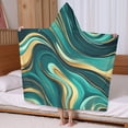 thumbnail image 5 of Teal and Gold Marble Swirls Pattern Hooded Bath Towel，60"x35" for Ages 3 To 12 Kids, Quick Dry Lightweight Soft Microfiber Hood Beach Towel Cover Up for Kids, 5 of 7