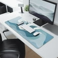 thumbnail image 2 of Immersive Gaming Experience with our Japanese Blue and White Wave Mouse Pad - XL Size, Non-Slip Rubber Base, Stitched Edges, 31.5 X 11.8 Inch, 2 of 7