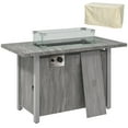 thumbnail image 1 of Outsunny Propane Gas Fire Pit Table, Smokeless Firepit with Lid, Grey, 1 of 10