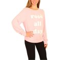 thumbnail image 2 of Dream Scene Womens Cotton Rose All Day Sweatshirt, Pink, Medium, 2 of 4