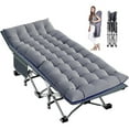 thumbnail image 4 of Slsy Folding Camping Cots with 2 Sided Mattress & Carry Bag, 75"*28" Extra Wide Folding Cot, Sleeping Cot, Tent Cot, Supports up to 880 lbs, 4 of 10