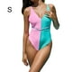 thumbnail image 5 of Jumpingount Traje de baño para mujer, sin mangas, espalda baja, tirantes cruzados, traje de baño para vacaciones en la playa, traje de baño a la moda, Ropa interior Rosado azul S Jumpingount AP010462-01, 5 of 6