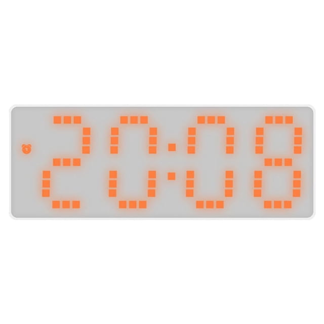 kurtrusly Wall Mount Clock With Double Placement Large Display Screen Colorful Digital 8017OrangeLight 1Set