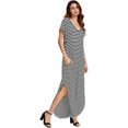 thumbnail image 4 of Women's V Neck Side Pockets Split Hem Beach Long Maxi Dress, 4 of 5
