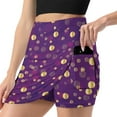 thumbnail image 3 of 2024 Gold Dot Skirt Spring Purple Swirl Aesthetic Casual A-line Skirts Cute Mini Skirt Woman Graphic Oversize Skort Clothes, 3 of 7