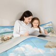 thumbnail image 4 of Castle Fairy Soft Watercolor Beach Chair Queen Comforter Set 3 Pieces,Umbrella Seashell Palm Summer Print Comforter Sets Queen,Cream Sky,Grey Reversible,1 Comforter and 2 Pillowcases, 4 of 6