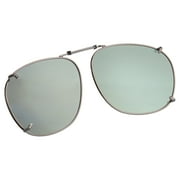 Polar Optics Unisex Square Plastic Clip On Sunglasses Gray