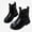 Black, variant on Viluyesy Girls Chelsea Ankle Boots, Faux Leather, Elastic Side Panels, Side Zipper, Bow Detail, Non Slip Lug Sole Brown Size 10 Little Kids