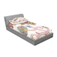 thumbnail image 2 of Ambesonne Floral Fitted Sheet & Pillow Sham Set, Flower Petal Shabby Plant, Twin, Multicolor, 2 of 2