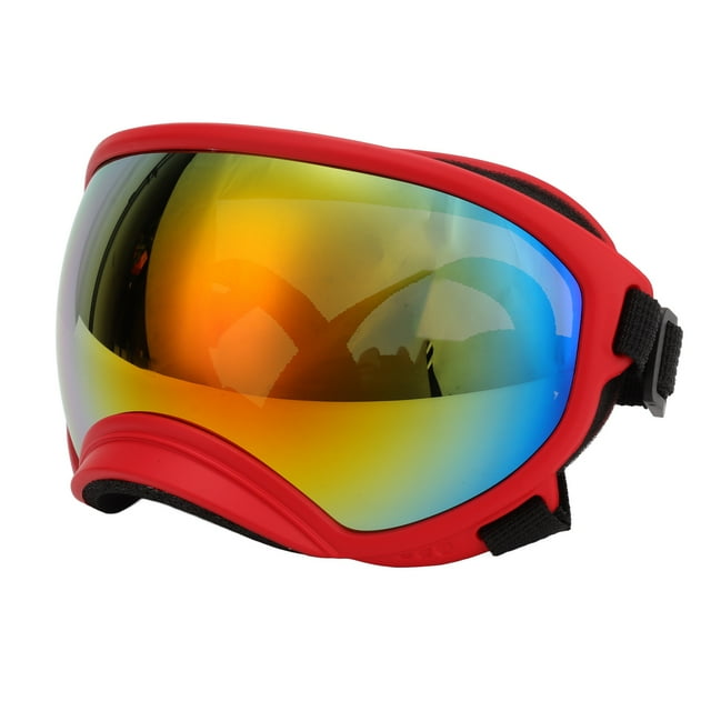 Grandes Lunettes de Chien, Robustes Lunettes de Chien Boucle Durable PC Coupe-Vent Ultraviolet Preuve pour Voyage Cadre Noir et Lunettes Grises, Cadre Rouge et Lunettes Rouges, Cadre Rouge et Transparent