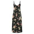 thumbnail image 4 of Joau Womens Vintage Printed Sleeveless Baggy Maxi Dress Summer Casual V Neck Loose Flowy Long Dress Evening Party Holiday Beach Sundress, 4 of 5