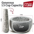 thumbnail image 5 of Heavy Duty Small Mortar and Pestle Set, Hand Carved from Natural Granite, 5.5" Wide, 1.5 Cup, Grey, 5 of 8