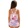 thumbnail image 2 of Uorisanigo Girls Bathing Suits One Piece Cute Axolotl Cherry Blossom Swimsuit Skirted Size 3-4 Modest Summer Vacation Swim Dress, 2 of 6