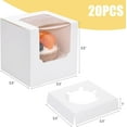 thumbnail image 2 of CEYAZYE 20Pcs Paper Cupcake Boxes Pre-Assembled Baking Paper Cupcake Boxes with Transparent Windows Liners for Family Gatherings,Weddings,Coffee Shops,Bakeries,Birthday Parties(3.5“x3.5”),White, 2 of 12