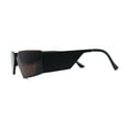 thumbnail image 3 of Womens Rimless Upside Down Half Frame Narrow Rectangular Metal Rim Sunglasses Black Brown, 3 of 4