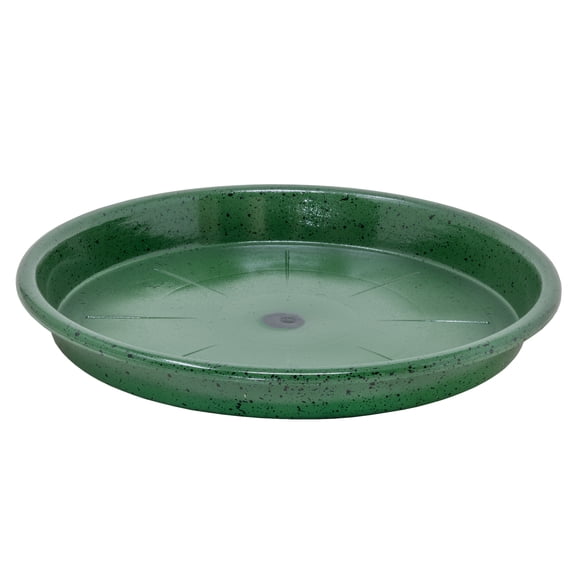 Garden Elements WaterGuard Saucer, Green & Black Fleck, 11in