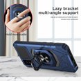 thumbnail image 5 of For TCL 30T 30 T Dropproof Shockproof Kickstand Ring Stand Phone Case Cover With Tempered Glass Screen Protector - Navy, 5 of 5
