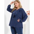 thumbnail image 2 of GRACE & GRANDEUR Women's Plus Size Tops V Neck Ruffle Boho Chiffon Blouse, 2 of 6