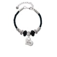 thumbnail image 2 of Delight Jewelry Silvertone Large Wife Heart Godmother Celtic Knot Leather Bead Bracelet, 7"+2" Extender, 2 of 4