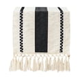 thumbnail image 3 of Boho Table Runner with Tassels, Rustic Farmhouse Table Runner Macrame Burlap Table Decoration, for Bohemian Kitchen Dining Table Living Room Bedroom Farmhouse Home Decor 11.8" * 70.9" Black, 3 of 8