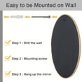 thumbnail image 7 of Abble 20" Wall Mirror Round Vanity Mirror Aluminium Framed Circle Bathroom Mirror Modern Wall Mirror, Black, 7 of 7