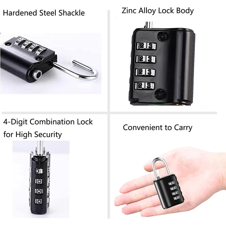2 Pack Waterproof Combination Padlock - 4 Digit Resettable Outdoor Lock For Gym, School, & Storage