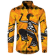 thumbnail image 2 of Camisa de manga larga informal con cuello vuelto y botones con estampado africano Dashiki para hombre, ropa de calle de moda, tops de tendencia, ropa para hombre, 2 of 4