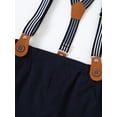 thumbnail image 4 of CARETOO Boys Suit Toddler Dress Clothes Top Tie Suspenders Shorts 12M-5T Cotton Fabric Outfits, 4 of 9
