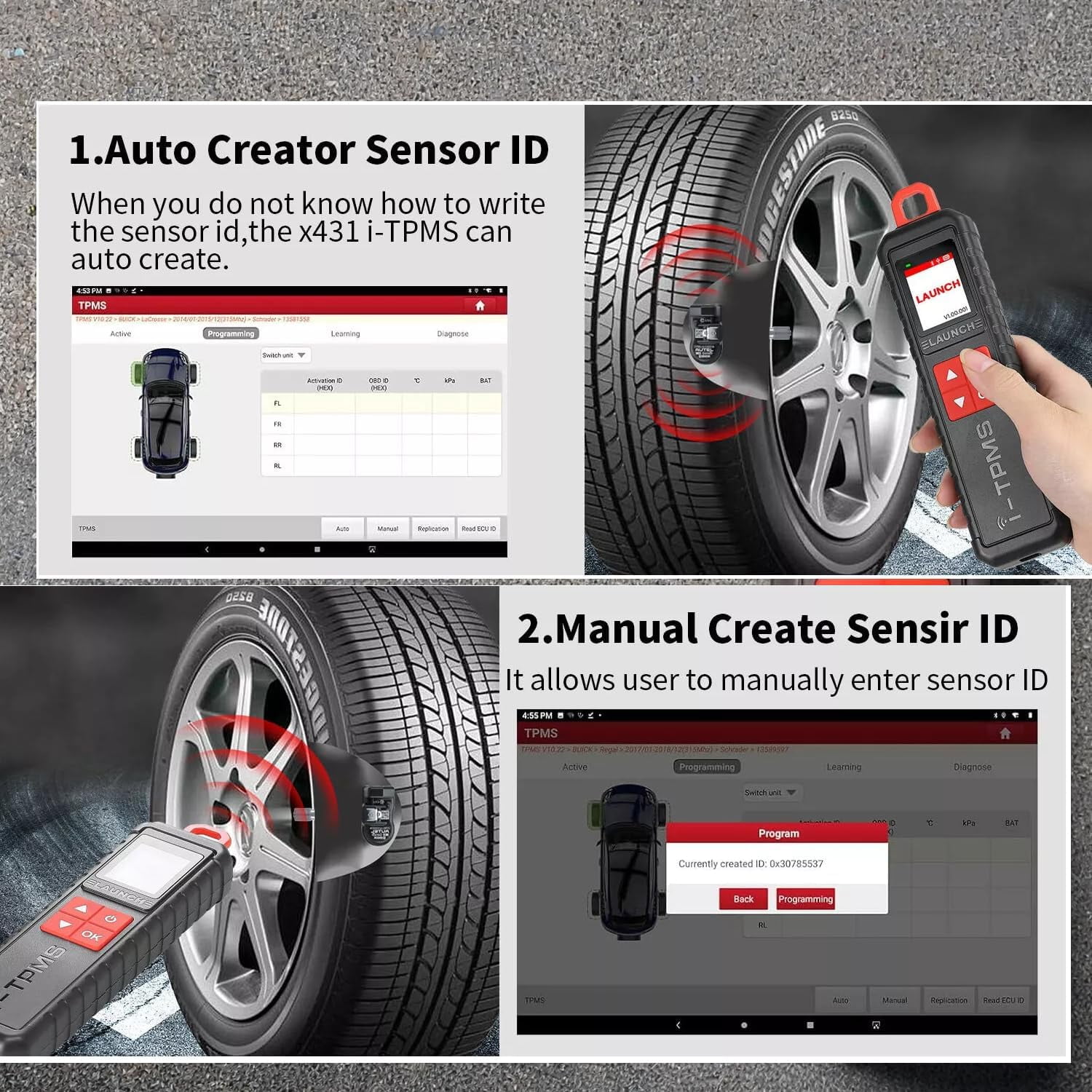 Launch i-TPMS Handheld TPMS Service Tool Can be Binded with X-431 Scanner