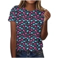thumbnail image 2 of ersvoioy Halloween Shirt Women Funny Print Shirts Fashion Crewneck Halloween Short Sleeve Graphic Tees Fall Holiday Party Family T-Shirts Tops Multicolor XXXXXL, 2 of 6