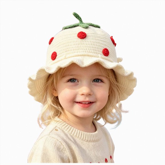 Children Winter Hats Baby Girls Knitted Hat Crochet Knitted Winter Hat Breathable Warm Hat Kids Knitted Beanie for Baby Boys,1-4 Years,A57-White