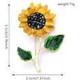 thumbnail image 4 of Yellow Flower Rhinestone Sunflower Brooch Enamel Crystal Plant Pin Charm Sun Flower Coat Brooch for Women, 4 of 16