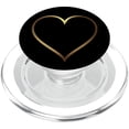 thumbnail image 1 of Empuñadura para teléfono móvil Ralph Graf Gold Heart Black PopGrip MagSafe, 1 of 5