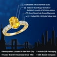 thumbnail image 2 of Gem Stone King 14K Two Tone Gold Yellow Citrine and Lab Grown Diamond Engagement Ring for Women | 3.28 Cttw | Oval 10X8MM | Gemstone November Birthstone | Size 5, 2 of 6