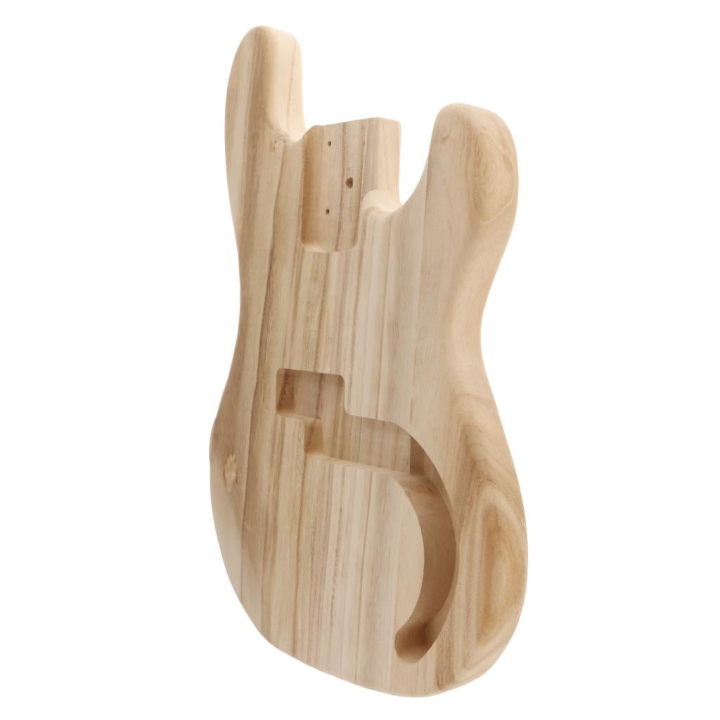 LeeQinersw Unfinished Electric Bass Body Solid Maple Wood Blank Bass Body Barrel for PB Guitars DIY Parts