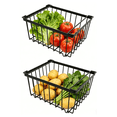 thumbnail image 1 of ZHUYZ 2pcs Large Carbon Steel Storage Bins with Handles, Deep Freezer Organizer Bins for Refrigerator, Freezer, Cabinet, Kitchen, Countertops, SmallFreezer, Stackable, Black, 1 of 12