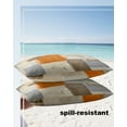 thumbnail image 5 of Modern Orange Grey Khaki Patchwork Outdoor Pillow Covers Set of 2,Decorative Waterproof Throw Pillow Case,Abstract Geometric Graffiti Cotton Linen Soft Cozy Cushion Pillowcases, 5 of 7