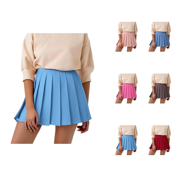 Pleated Skirts for Women High Waisted Mini Basic Skater Skirt Tennis Skirt School Uniform Cheerleader Skirts