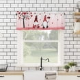 thumbnail image 5 of Gnome Valentines Day Curtain Valance Love Heart Tree Rod Pocket Kitchen Tier Curtains Valance Set 3 Piece Couple Bird Valentiens Day Window Curtain Valance Tier Set 54 in x 24 in, Red Pink, 5 of 6