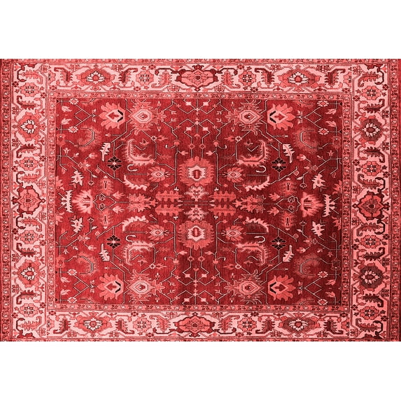 Ahgly Company Indoor Rectangle Oriental Red Traditional Area Rugs, 2' x 3'