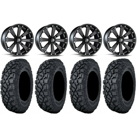 MSA Black Kore 14" UTV Wheels 32" Klever X/T Tires Kawasaki Mule Pro FXT