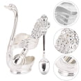 thumbnail image 4 of Gold Creative Dinnerware Set Decorative Swan Base Holder With 6 Spoons Forks For Coffee Fruit Dessert Stirring Mixing Teaspoon, 4 of 11