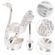 thumbnail image 4 of Gold Creative Dinnerware Set Decorative Swan Base Holder With 6 Spoons Forks For Coffee Fruit Dessert Stirring Mixing Teaspoon, 4 of 11