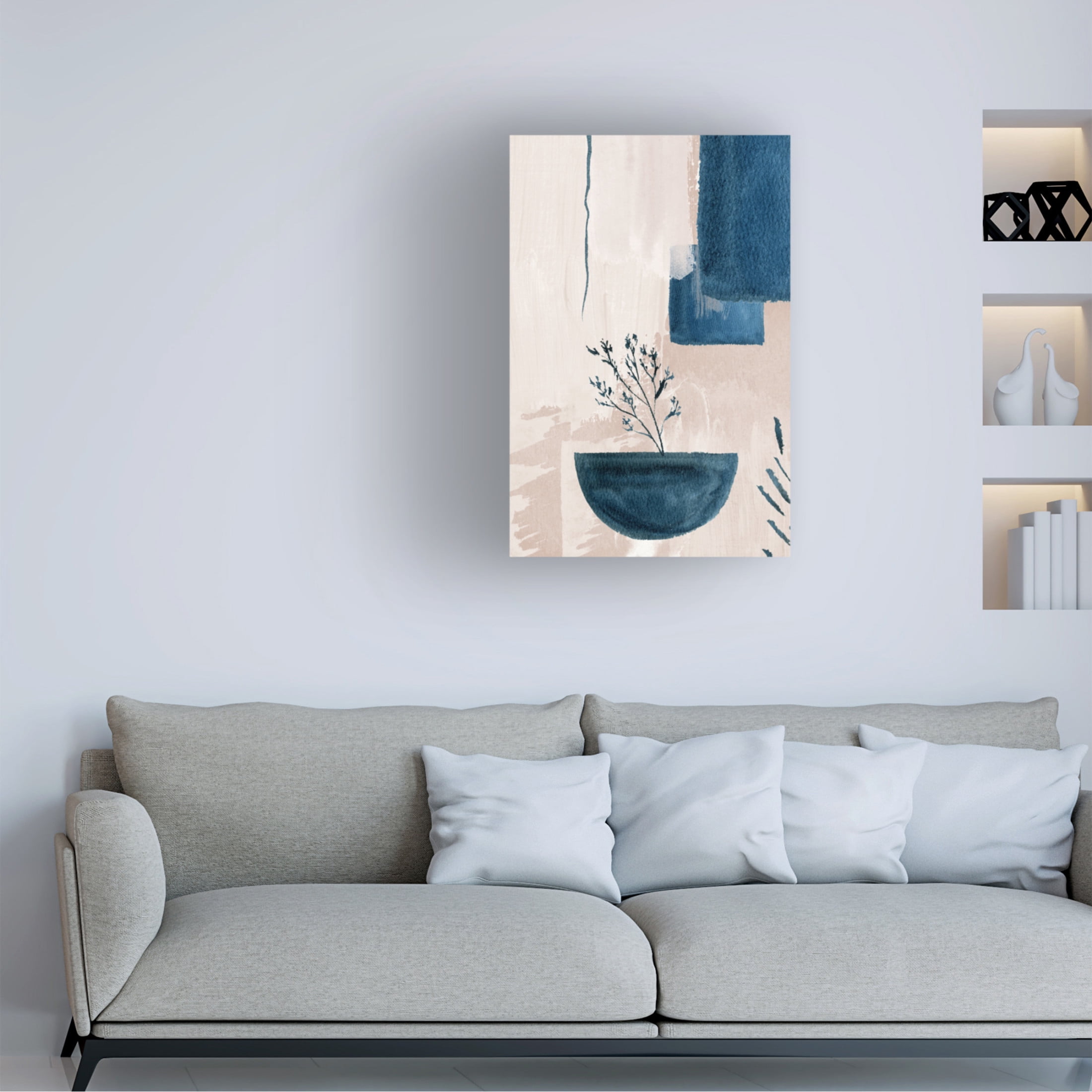 Trademark Fine Art Sally Ann Moss Calm Blues 3 Canvas Wall Art