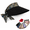 Black, variant on Women's Scarf Accent Visor Hat, Adjustable 56 to 58 cm Wide Brim Foldable Sun Visor for Travel, Beach and Walking,Khaki