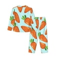 thumbnail image 2 of Bingfone Womens Pajama Sets Cartoon Carrot Print,Long Sleeve Loungewear Pajamas Set-Large, 2 of 9